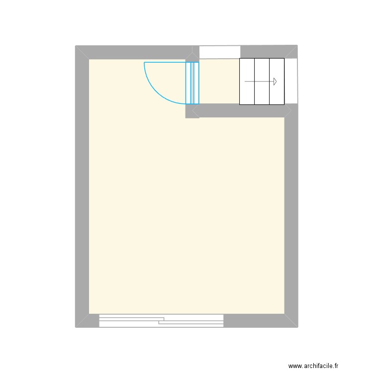 Bureau. Plan de 2 pièces et 18 m2