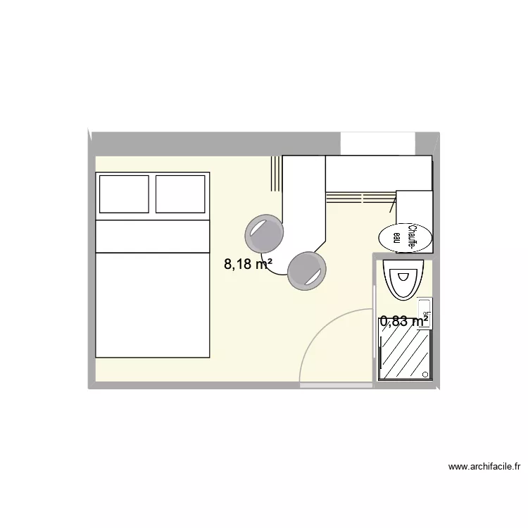Zola. Plan de 2  et 9 m²
