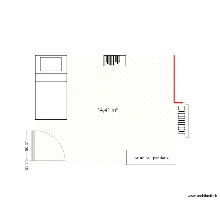 Chambre Louise meublée. Plan de 0 pièce et 0 m2