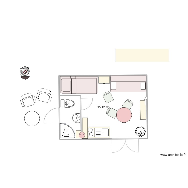 Kerg v ersion sans ext 3. Plan de 1 pièce et 15 m2