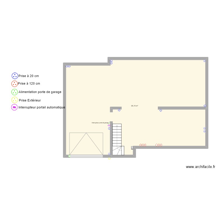 Antoine BISIAU  SS elec. Plan de 1 pièce et 99 m2