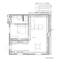 Appartement 8x8- 1 chambre avec cotations