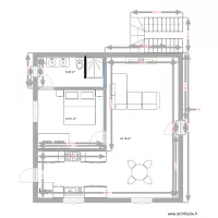Appartement 8x8- 1 chambre avec cotations