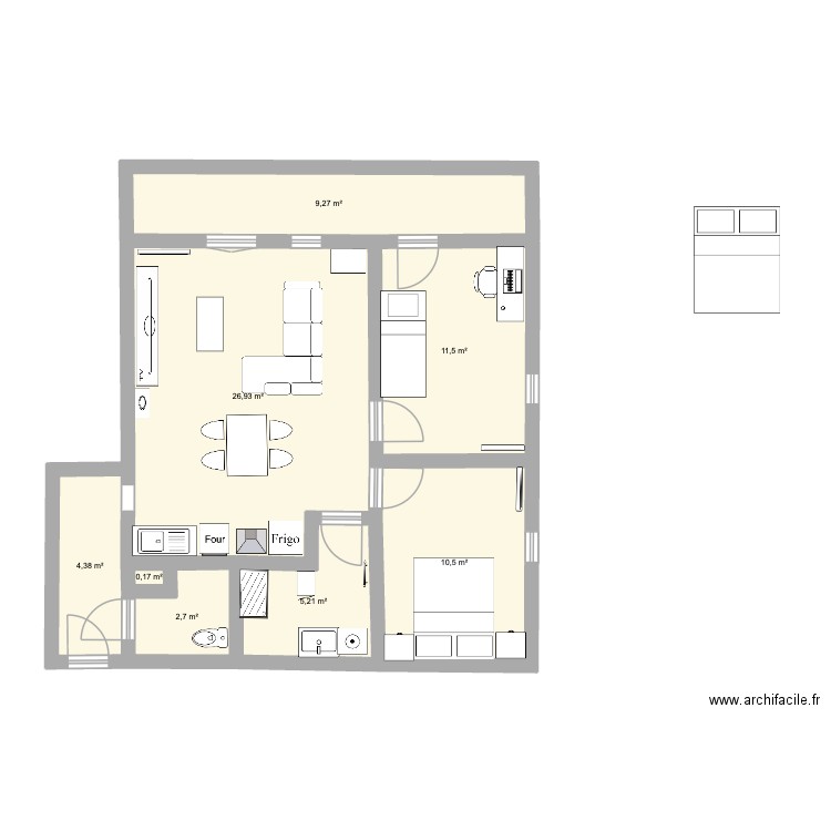 Appart REIMS. Plan de 8 pièces et 71 m2