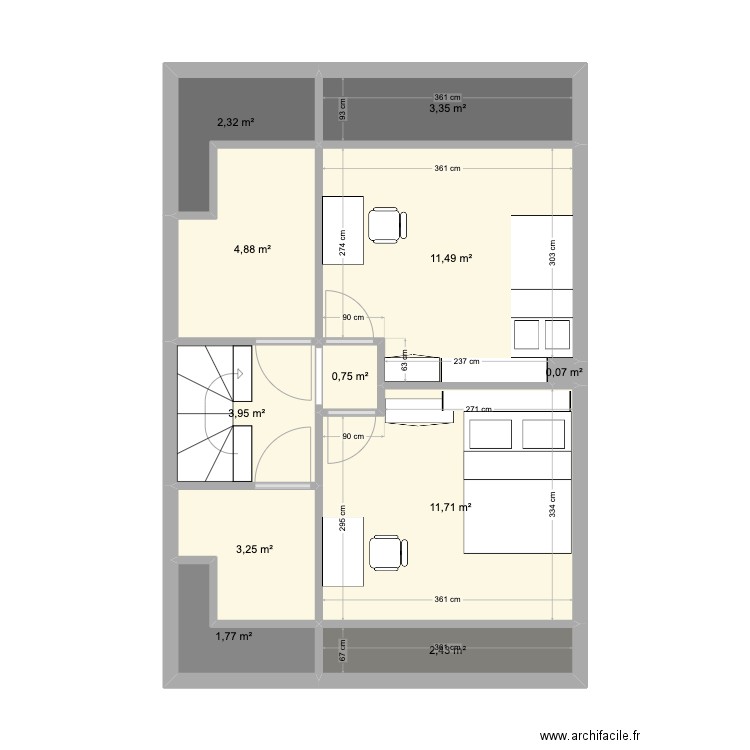 Zolder V3. Plan de 11 pièces et 46 m2