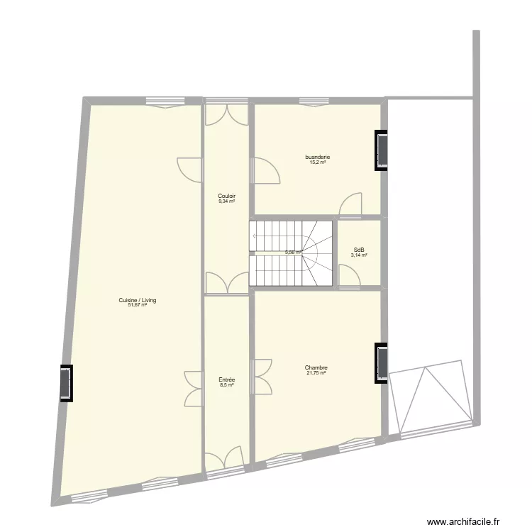 BERSSAC RdC. Plan de 7 et 115 m² BERSSAC RdC. Plan de 7 et 115 m²