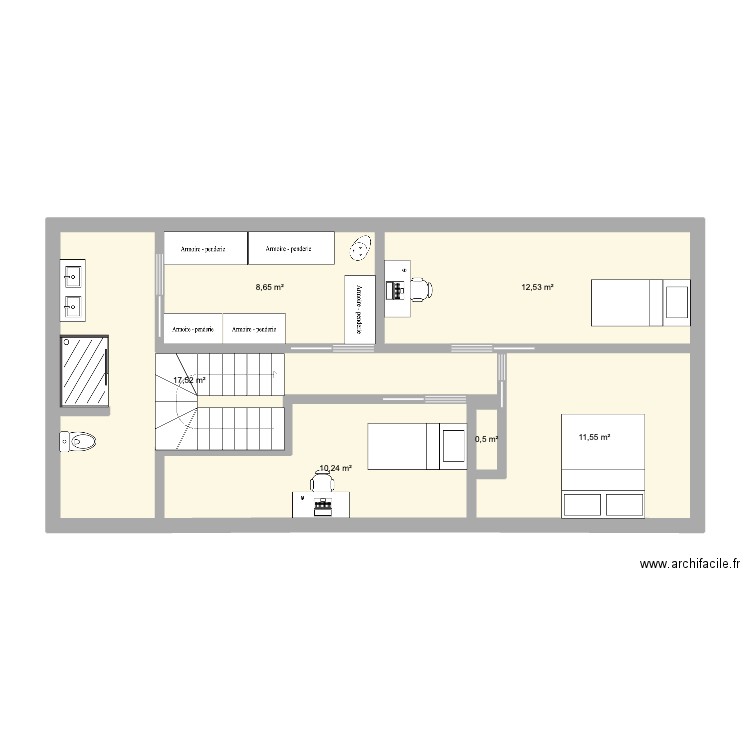 vs 2. Plan de 6 pièces et 61 m2