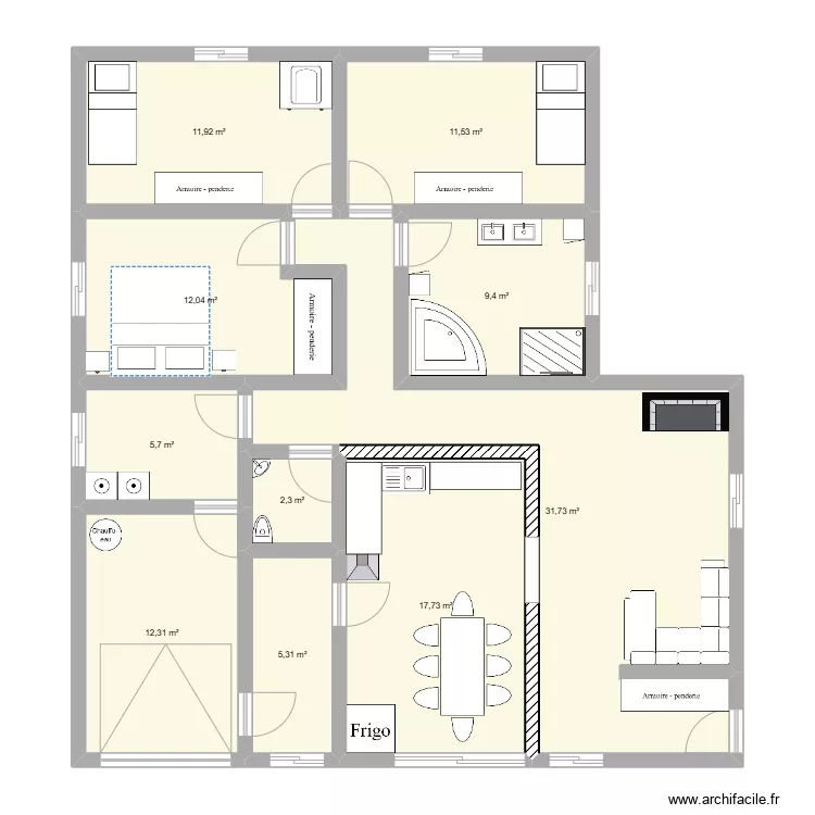 Plan en L. Plan de Plan en L. Plan de