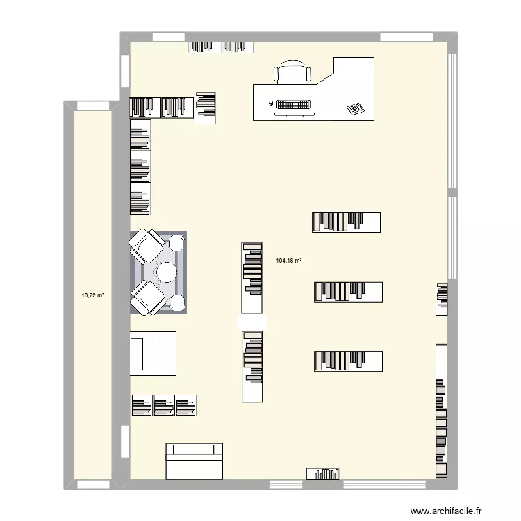 r&eacute;organisation Biblioth&egrave;que. Plan de 
