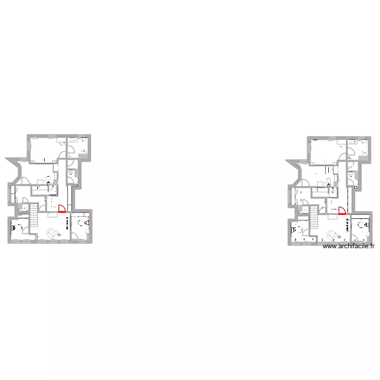 lopater prises. Plan de 2  et 26 m²