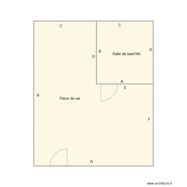 761300345. Plan de 2 pièces et 39 m2