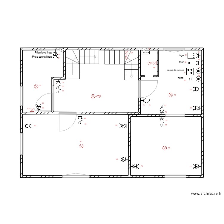 New. Plan de 4 pièces et 42 m2