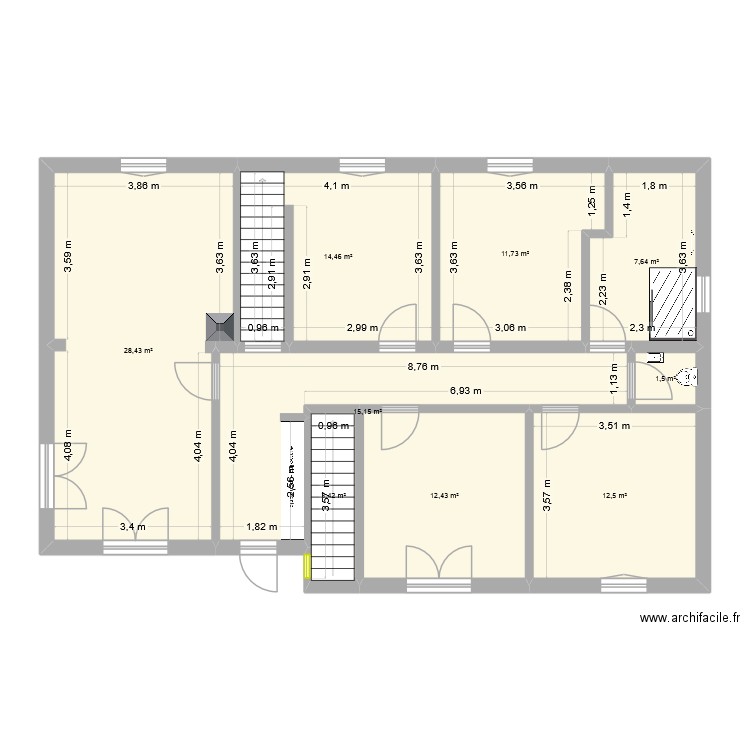 Lapiuta stage1. Plan de 9 pièces et 107 m2