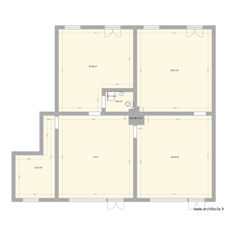 Médiathéque éphémère. Plan de 8 pièces et 149 m2