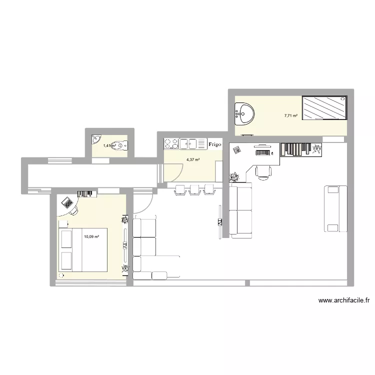 new home. Plan de 4  et 24 m²