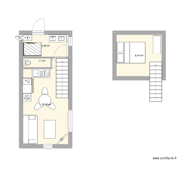 studio Vaison. Plan de 4 pièces et 29 m2