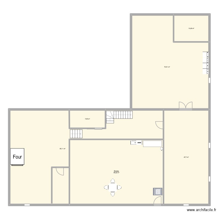 Plan Délices et gouremandise en entier. Plan de 6 pièces et 289 m2