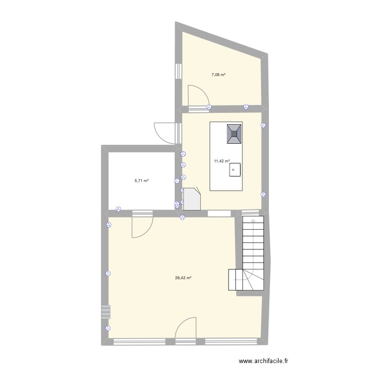 route de mons. Plan de 4 pièces et 51 m2