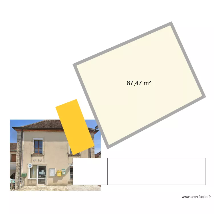 vue mairie face. Plan de 1  et 87 m²