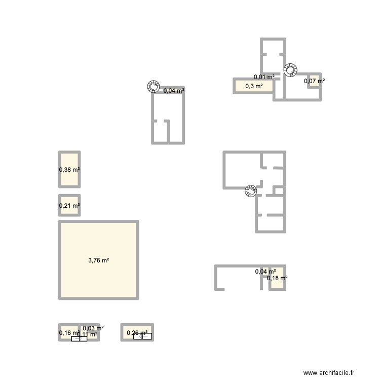 Migné. Plan de 13 pièces et 6 m2