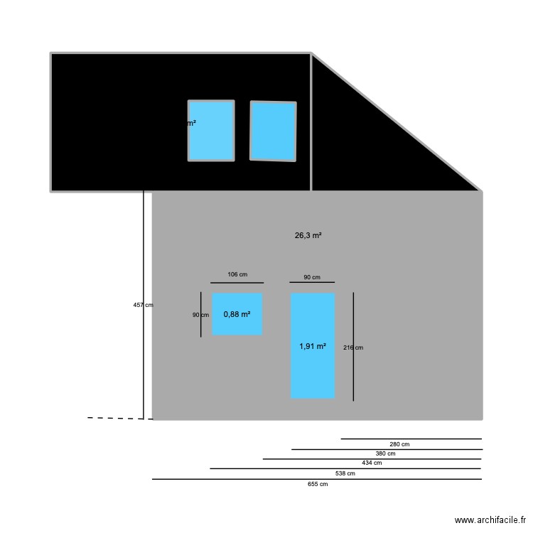 facade nord. Plan de 0 pièce et 0 m2