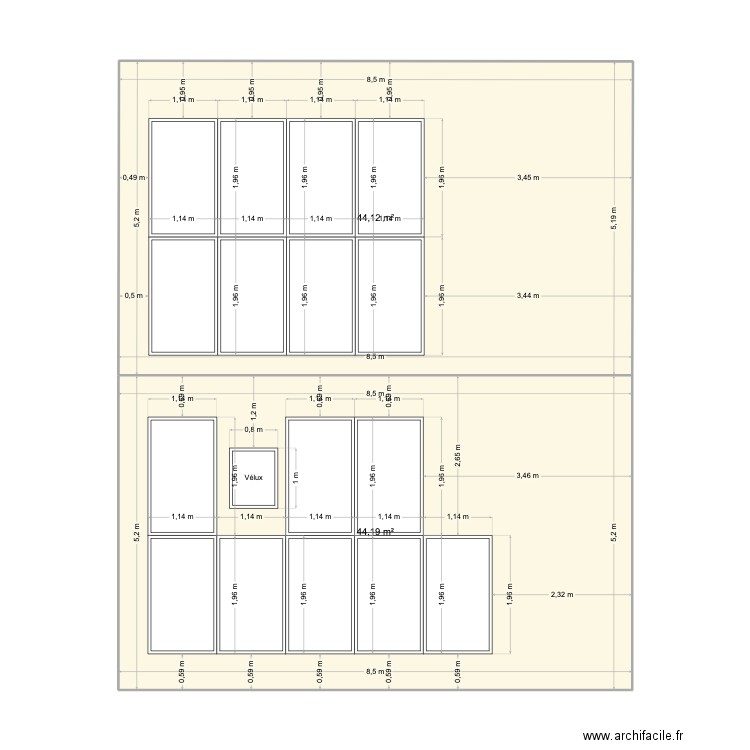 PhotoVolta-bis. Plan de 2 pièces et 88 m2
