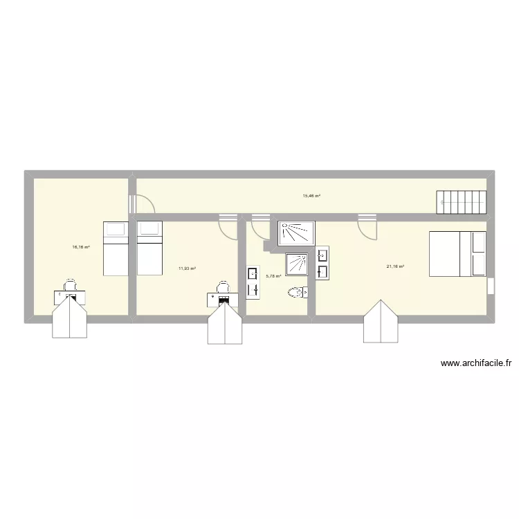 bressac 2. Plan de 5  et 70 m²