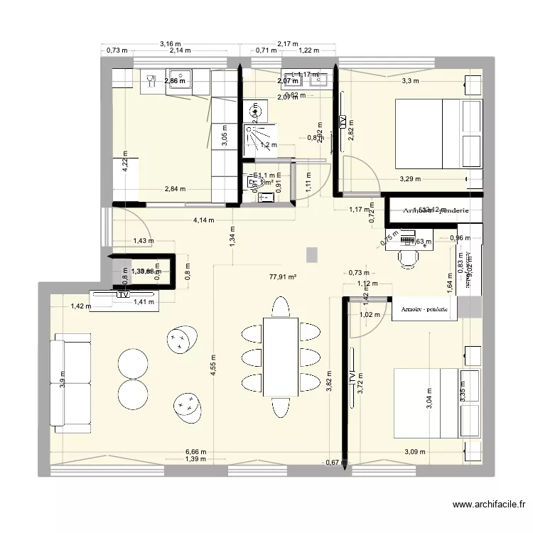 GAUTIER NOUVEAU. Plan de 2 et 79 m² GAUTIER NOUVEAU. Plan de 2 et 79 m²