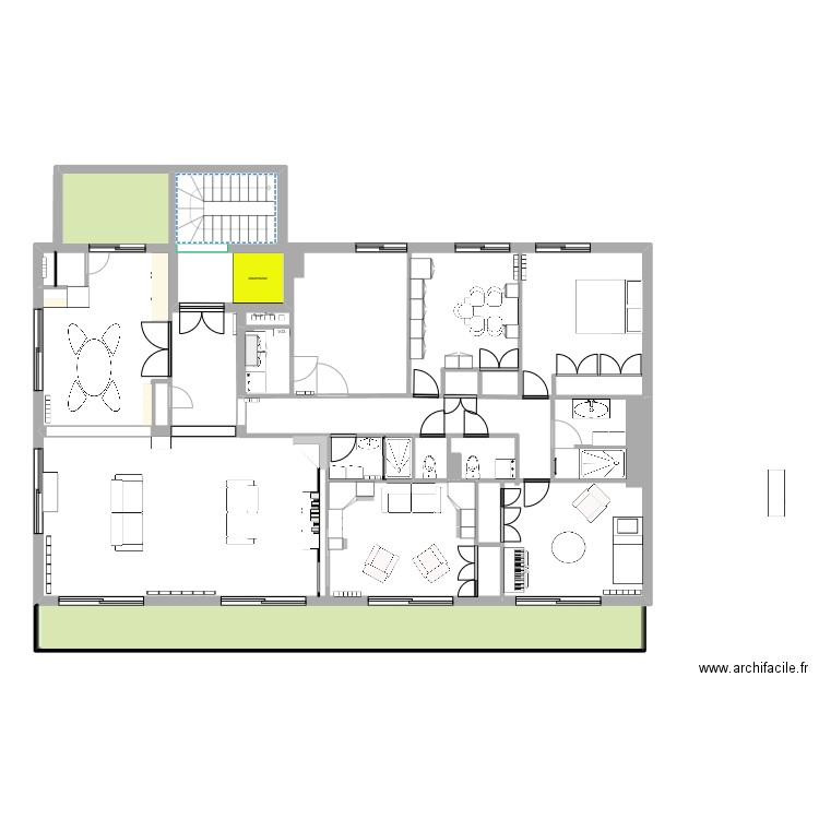 Appartement Enghien Mora variante 06 10. Plan de 6 pièces et 173 m2
