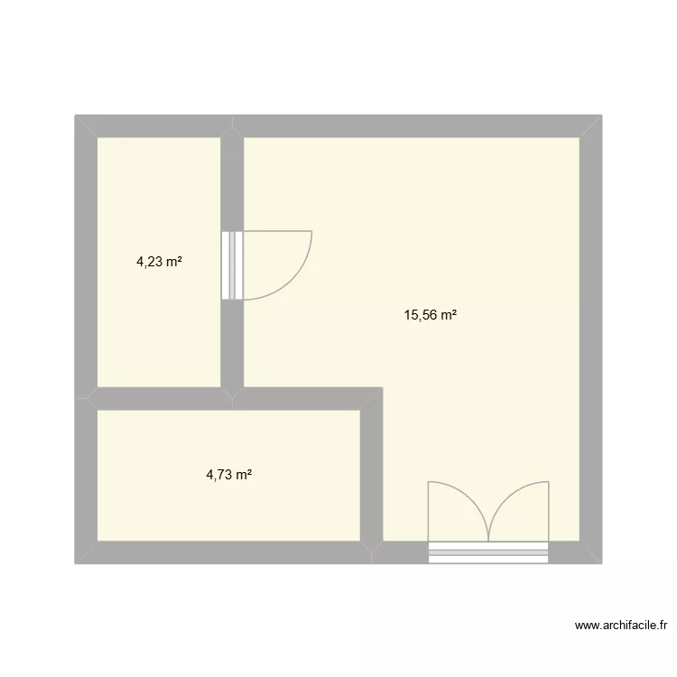 restaurant. Plan de 3  et 25 m²