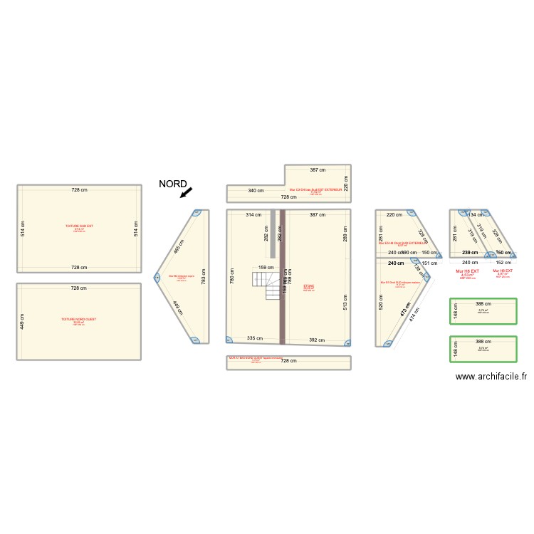 240525_Etage_estrade_01. Plan de 12 pièces et 199 m2