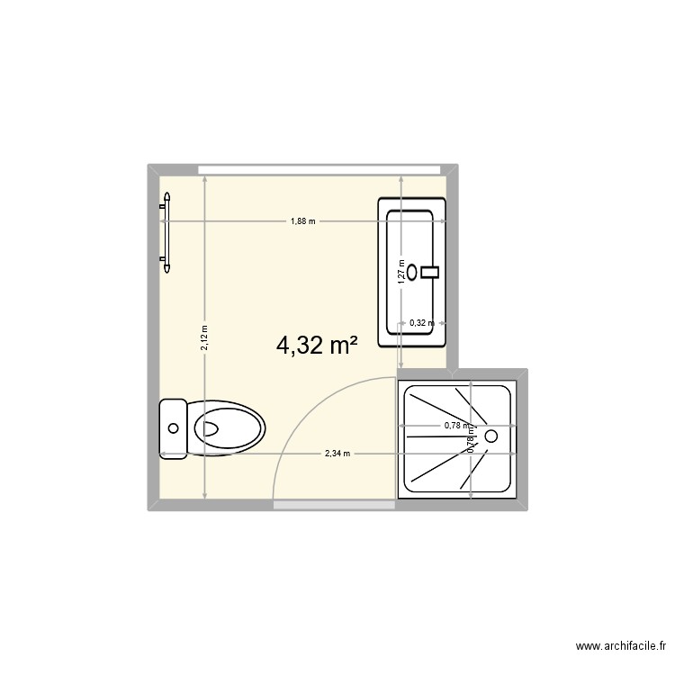 laborde ch103. Plan de 1 pièce et 4 m2