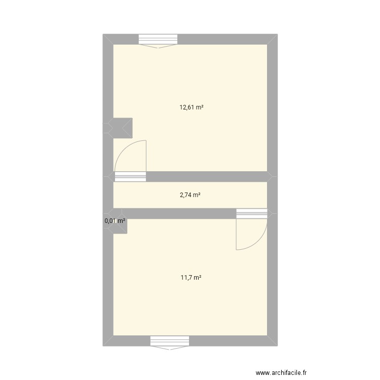 1er etage. Plan de 4 pièces et 27 m2