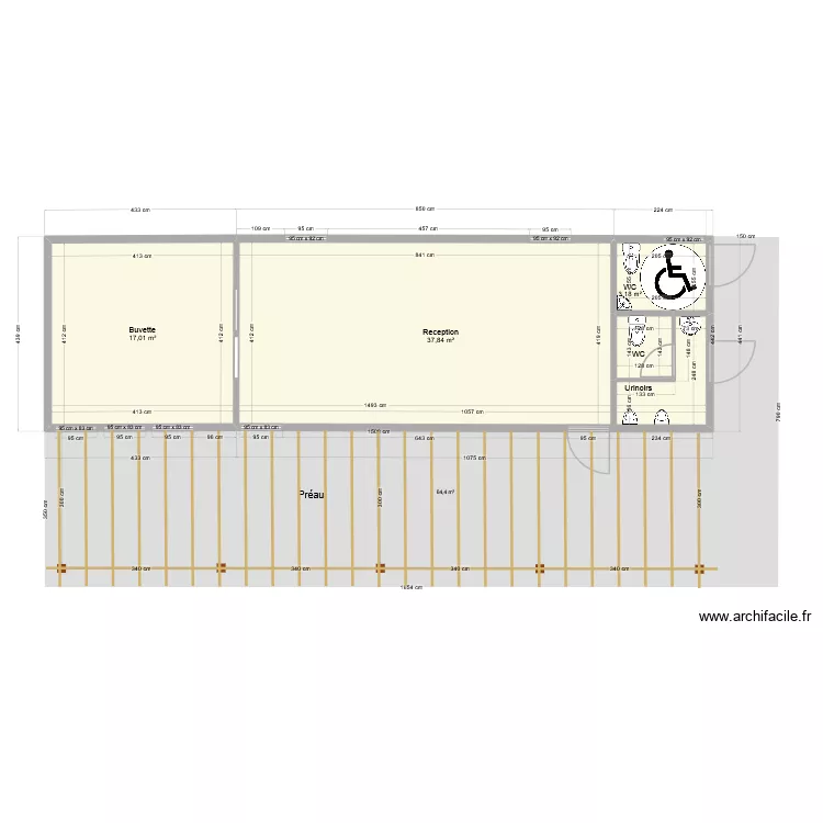 plan loca avec chevrons07. Plan de 6 pièces et 129 m²