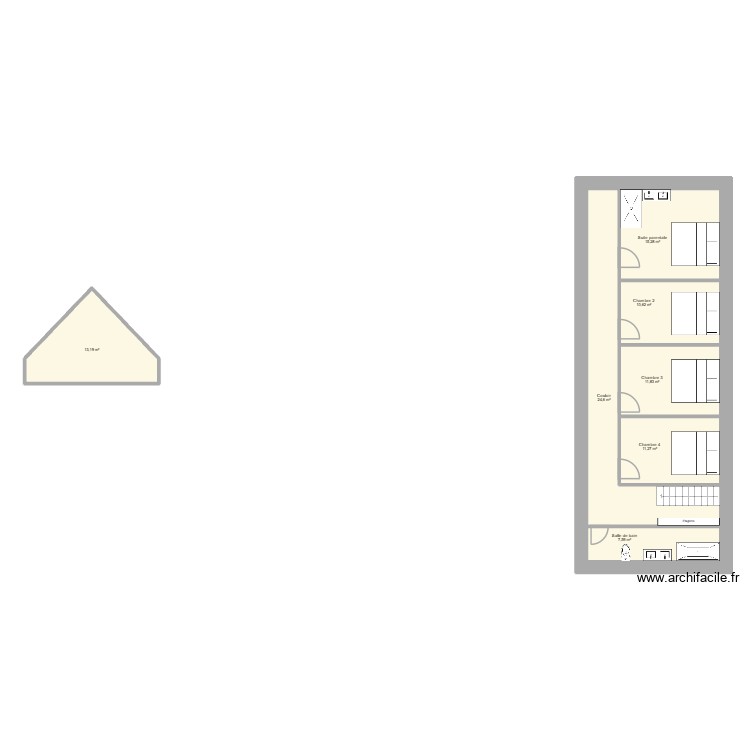 Monts coupe étage. Plan de 0 pièce et 0 m2