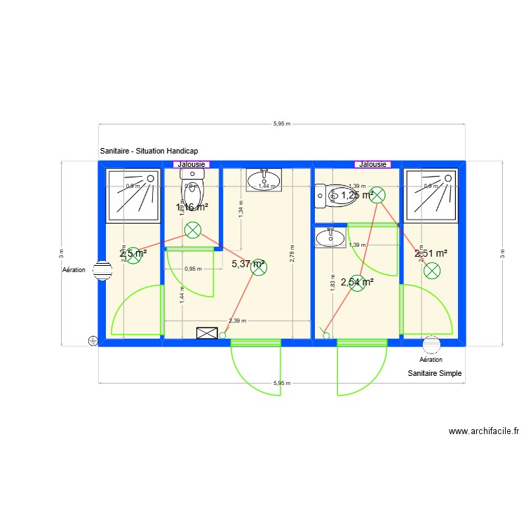CCAS DE KOUMAC. Plan de 6 pièces et 15 m2