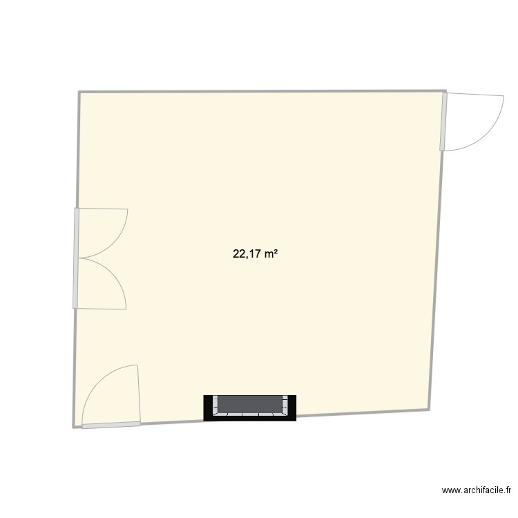 salon Leynes. Plan de 1 pièce et 22 m2