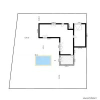 Plan de maison original + extension + piscine