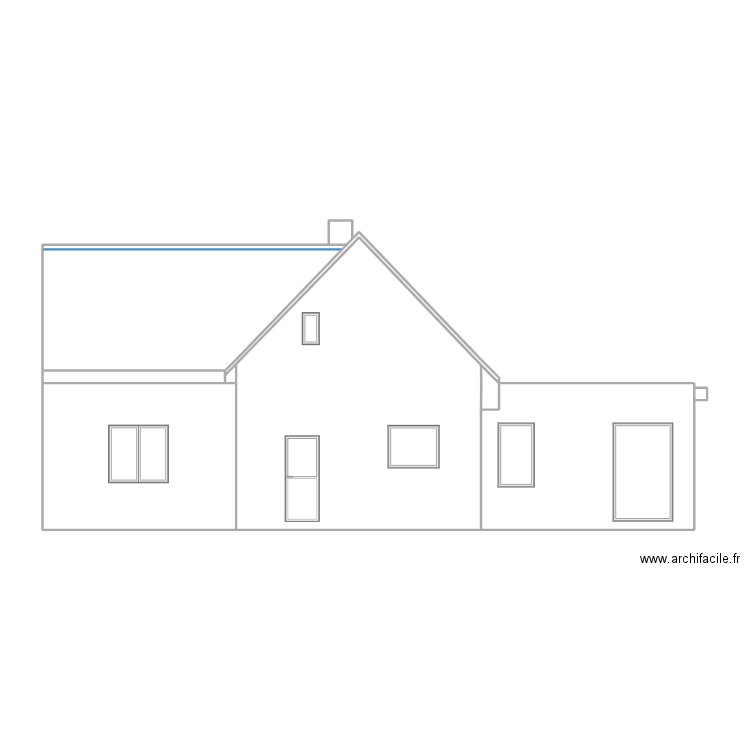 METEREAU - Façade Ouest - Après. Plan de 0 pièce et 0 m2