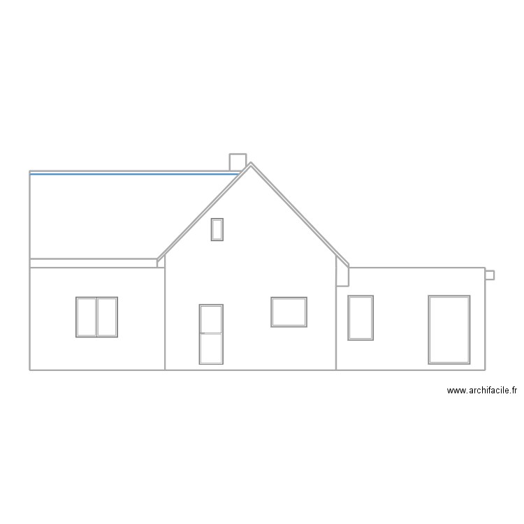 METEREAU - Façade Ouest - Après. Plan de 10 pièces et 82 m2