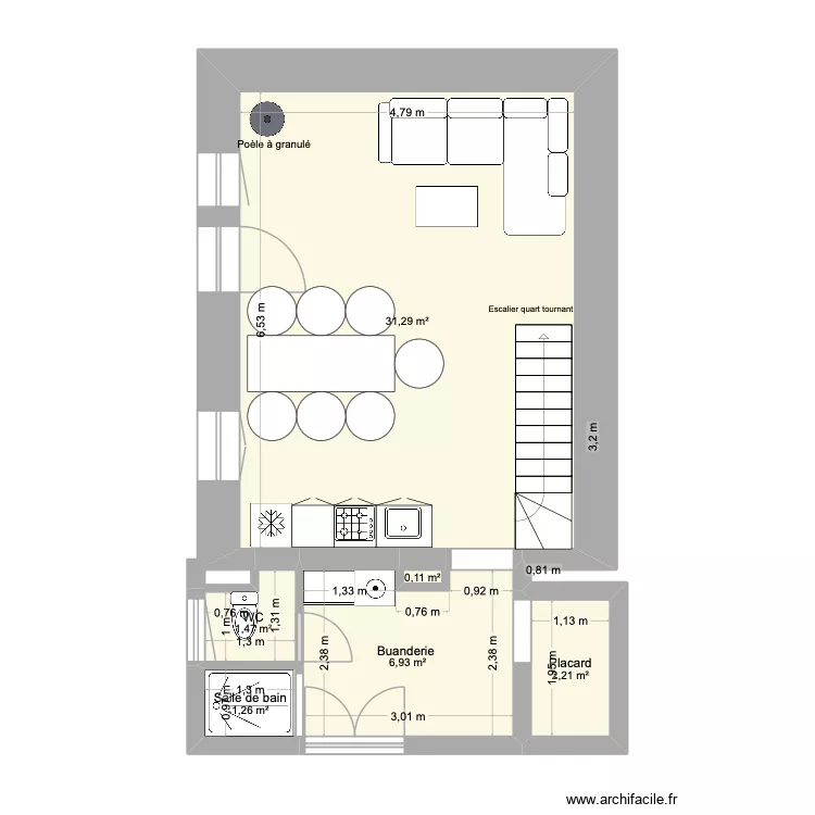 R1 planay. Plan de 6 et 43 m² R1 planay. Plan de 6 et 43 m²