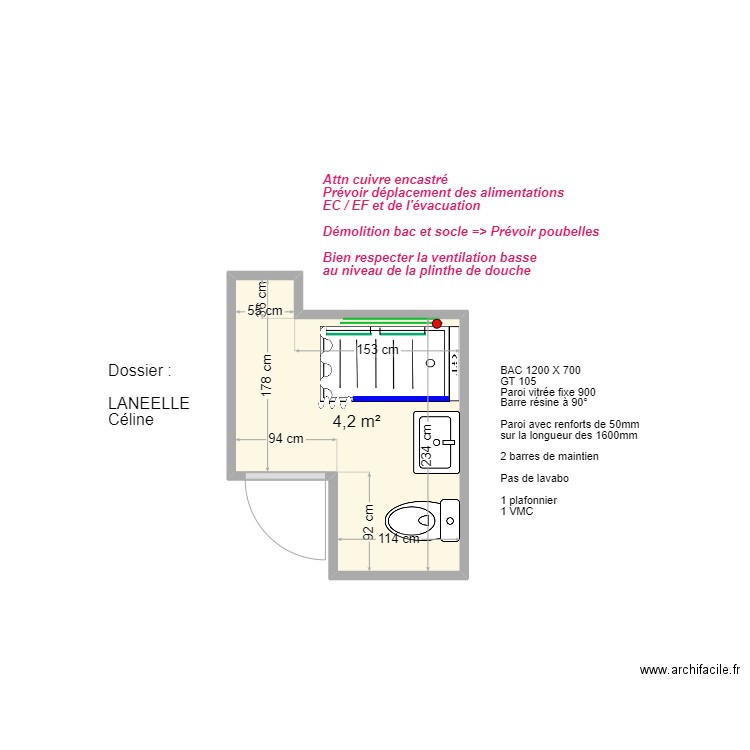 PRESQU ILE HAB LANEELLE. Plan de 1 pièce et 4 m2