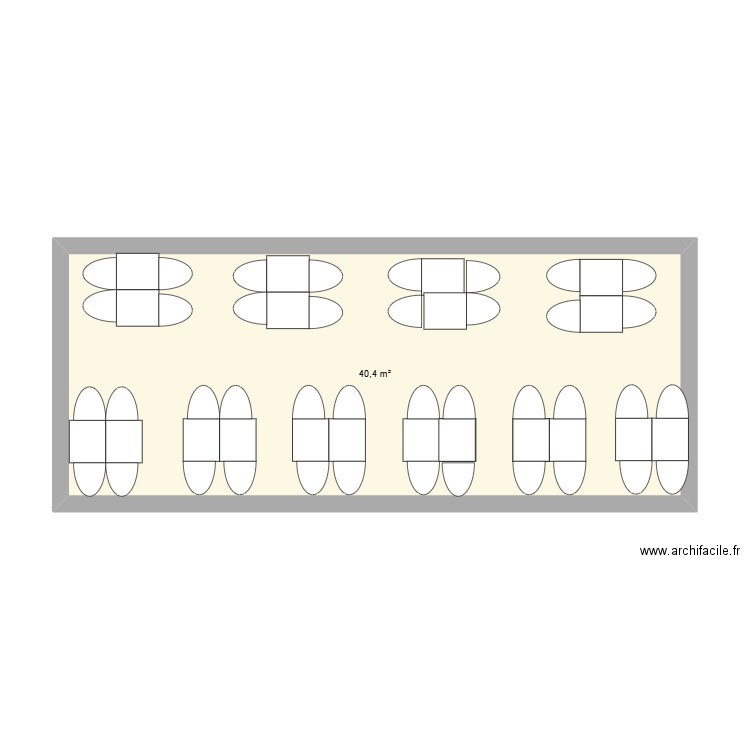 ales. Plan de 1 pièce et 40 m2