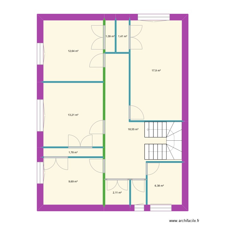 Dommartin 1er. Plan de 10 pièces et 85 m2