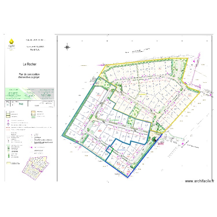 Villedoux le rocher 3 permis . Plan de 3 pièces et 2295 m2