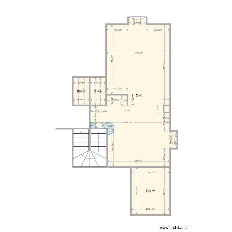 CHIROL CROIX ROUGE . Plan de 5 pièces et 40 m2
