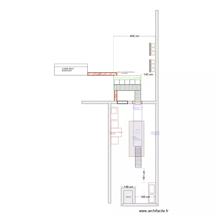 COLLEGE EMILE HUGOT V3. Plan de 1 Pièce et 1 m²