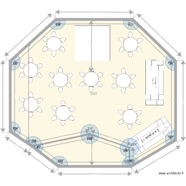 Salle mariage 2. Plan de 1 pièce et 192 m2