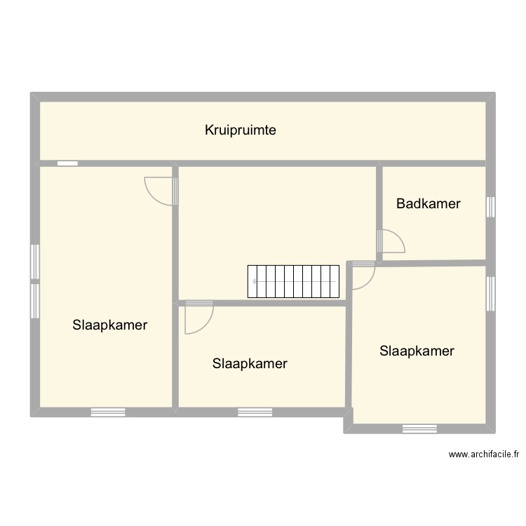 Avelgem Brugstraat 4 - bovenverdieping. Plan de 2 pièces et 107 m2