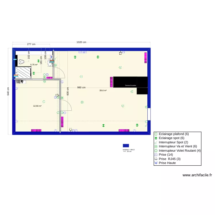 Étage_implantation_évacuation_chauffage. Plan de Étage_implantation_évacuation_chauffage. Plan de
